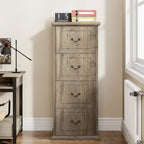 4-Drawer File Cabinet for Home Office, Wood Vertical Filing Cabinet for A4/Letter Size