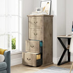 4-Drawer File Cabinet for Home Office, Wood Vertical Filing Cabinet for A4/Letter Size