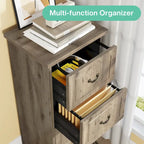 4-Drawer File Cabinet for Home Office, Wood Vertical Filing Cabinet for A4/Letter Size