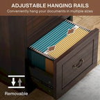 4-Drawer File Cabinet for Home Office, Wood Vertical Filing Cabinet for A4/Letter Size