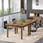 39.4 Inches Square Conference Table with Solid Wood Legs for Meeting Room