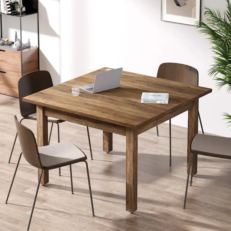 39.4 Inches Square Conference Table with Solid Wood Legs for Meeting Room