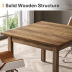 39.4 Inches Square Conference Table with Solid Wood Legs for Meeting Room