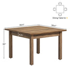 39.4 Inches Square Conference Table with Solid Wood Legs for Meeting Room