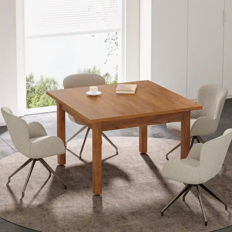 39.4 Inches Square Conference Table with Solid Wood Legs for Meeting Room