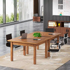 39.4 Inches Square Conference Table with Solid Wood Legs for Meeting Room