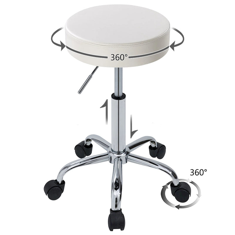 Backless PU Leather Salon Spa Rolling Stool