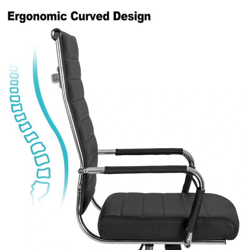 Ergonomic Office Desk Chair PU Leather Height Adjustable Swivel Chair