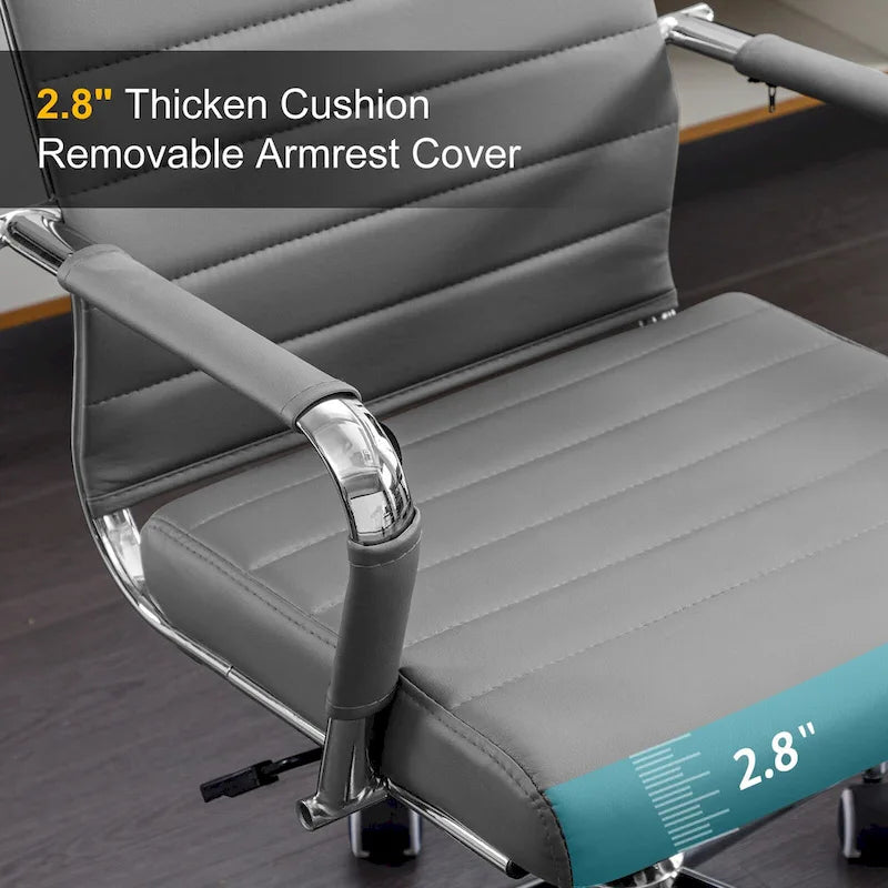 Ergonomic Office Desk Chair PU Leather Height Adjustable Swivel Chair