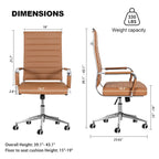 Ergonomic Office Desk Chair PU Leather Height Adjustable Swivel Chair