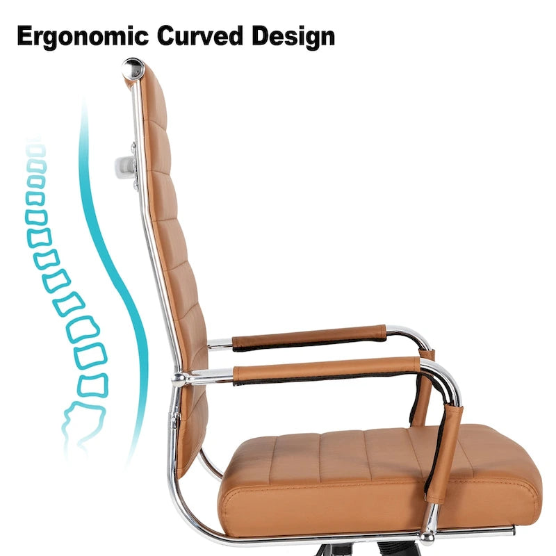 Ergonomic Office Desk Chair PU Leather Height Adjustable Swivel Chair