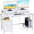 White Computer Desk with Drawer