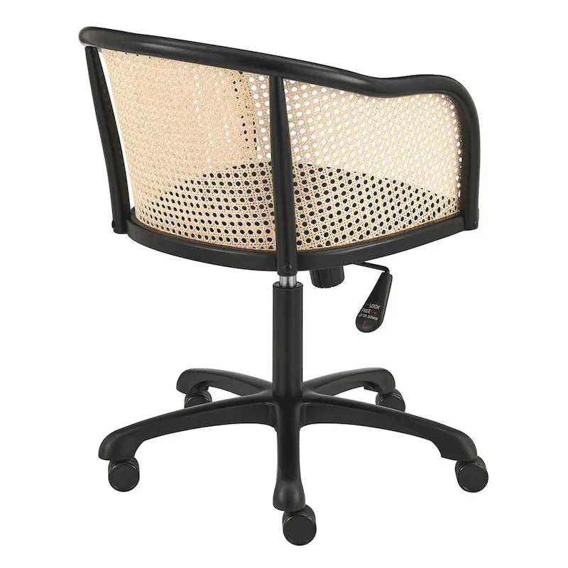 Elsy Office Chair in Black with Black Velvet Seat and Black Base