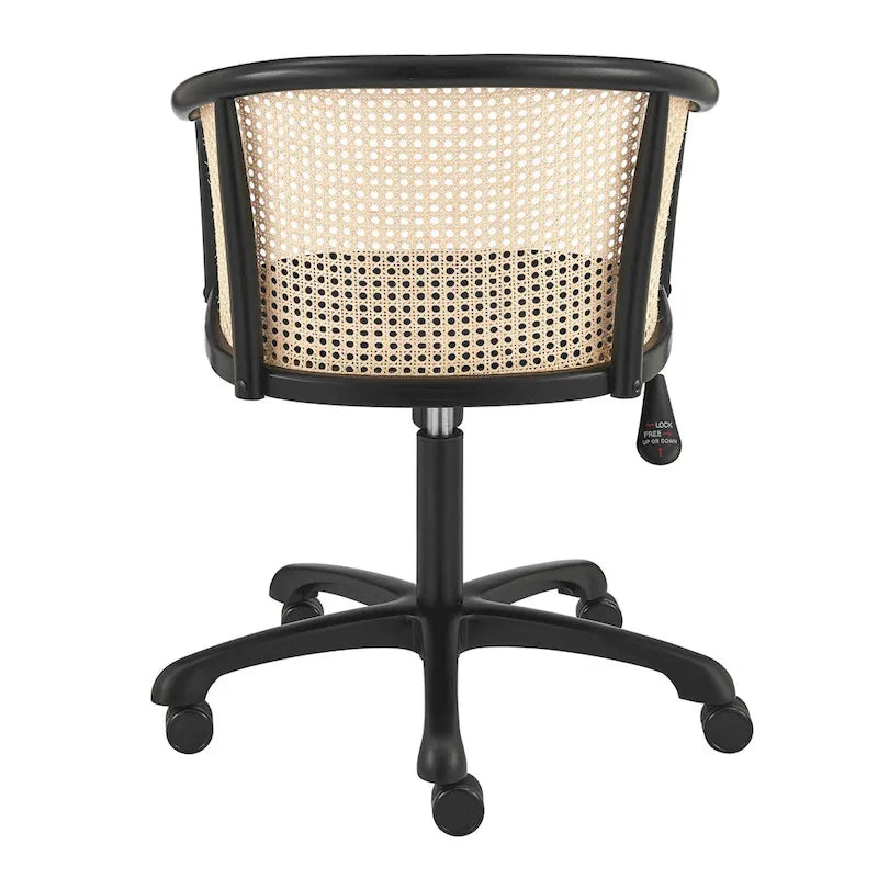Elsy Office Chair in Black with Black Velvet Seat and Black Base