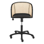 Elsy Office Chair in Black with Black Velvet Seat and Black Base