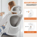 Office Computer Desk Chair, Ergonomic High-Back Mesh Rolling Work Chairs with Wheels Adjustable Headrests, Comfy Flip-up Arms