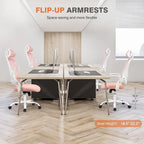 Office Computer Desk Chair, Ergonomic High-Back Mesh Rolling Work Chairs with Wheels Adjustable Headrests, Comfy Flip-up Arms