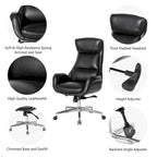 Modern High-Back Leatherette Adjustable Swivel Executive Office Chair by Glitzhome