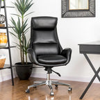 Modern High-Back Leatherette Adjustable Swivel Executive Office Chair by Glitzhome