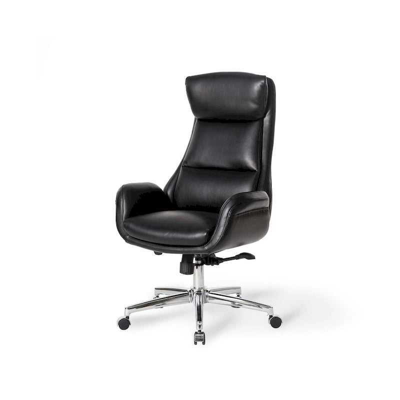 Modern High-Back Leatherette Adjustable Swivel Executive Office Chair by Glitzhome
