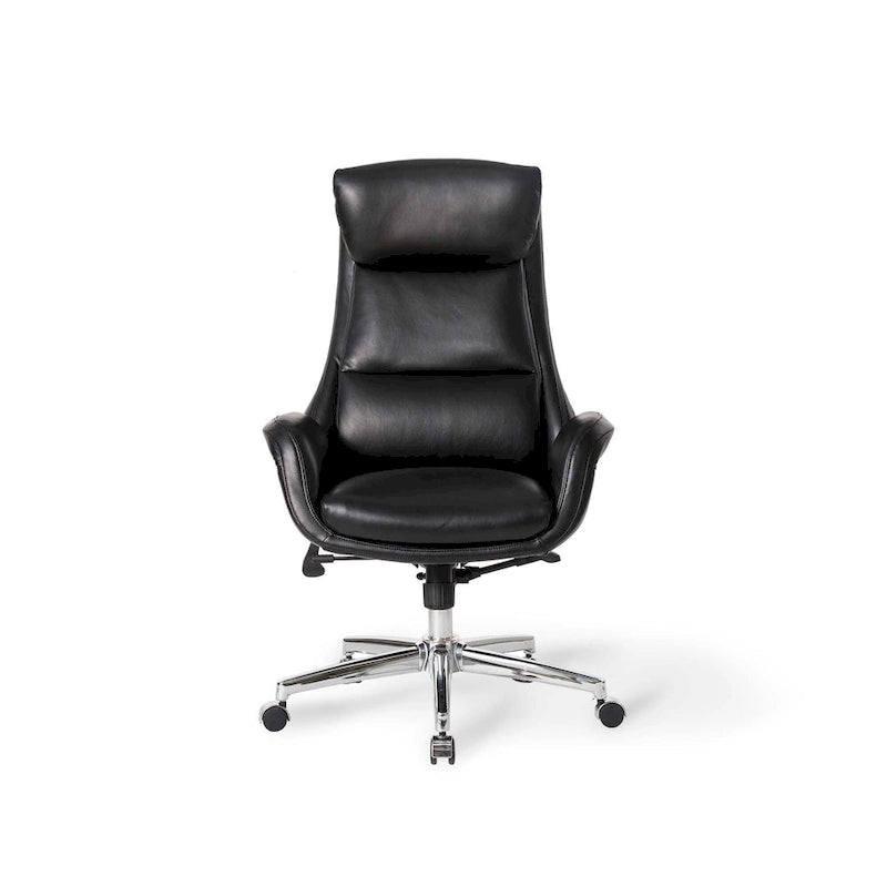 Modern High-Back Leatherette Adjustable Swivel Executive Office Chair by Glitzhome