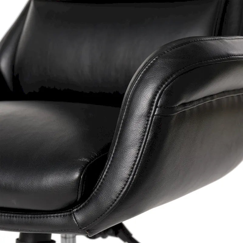 Modern High-Back Leatherette Adjustable Swivel Executive Office Chair by Glitzhome