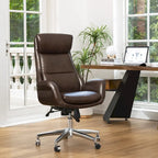 Modern High-Back Leatherette Adjustable Swivel Executive Office Chair by Glitzhome