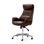 Modern High-Back Leatherette Adjustable Swivel Executive Office Chair by Glitzhome