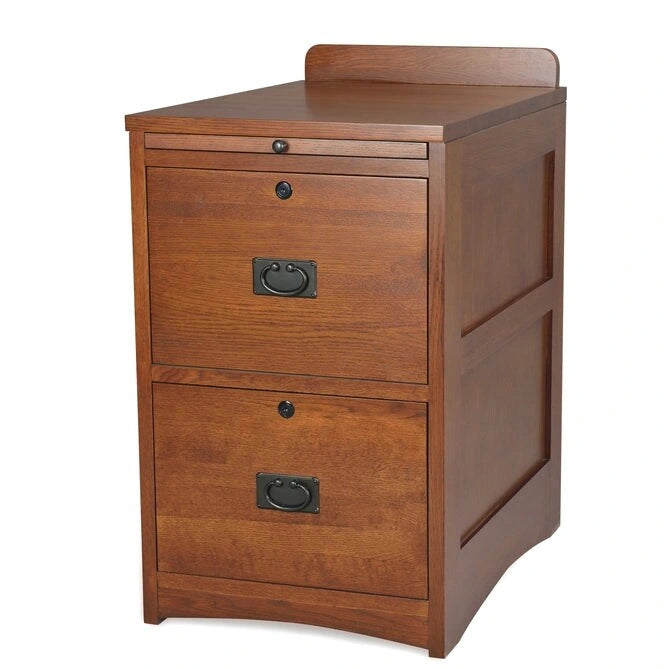 Mission Oak 2 Drawer File Cabinet W/ Writing Tray