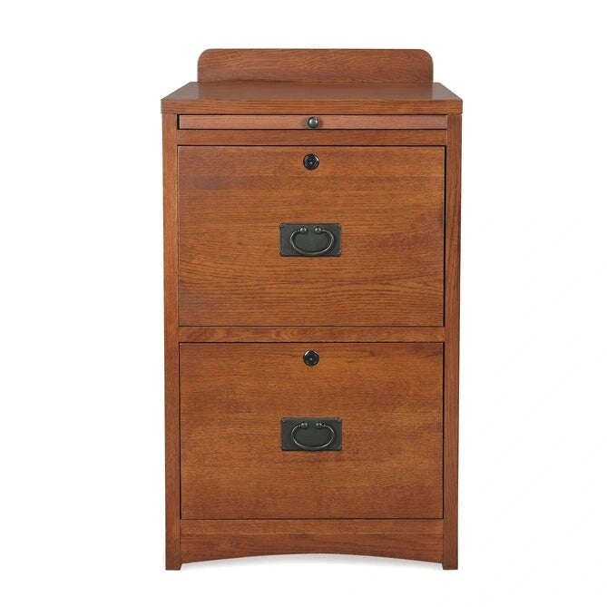 Mission Oak 2 Drawer File Cabinet W/ Writing Tray