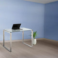 Somette Contemporary Small Computer Desk with Glass Top