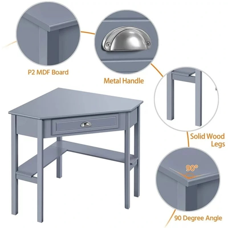 Corner Writing Desk with Storage Drawer