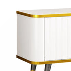 Luxury Minimalism TV Stand with Open Storage Shelf for TVs Up to 85, Entertainment Center with Cabinets and Drawers