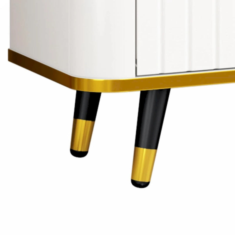 Luxury Minimalism TV Stand with Open Storage Shelf for TVs Up to 85, Entertainment Center with Cabinets and Drawers