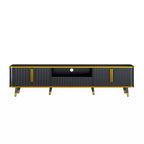 Luxury Minimalism TV Stand with Open Storage Shelf for TVs Up to 85, Entertainment Center with Cabinets and Drawers