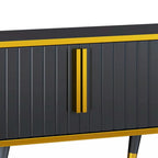 Luxury Minimalism TV Stand with Open Storage Shelf for TVs Up to 85, Entertainment Center with Cabinets and Drawers