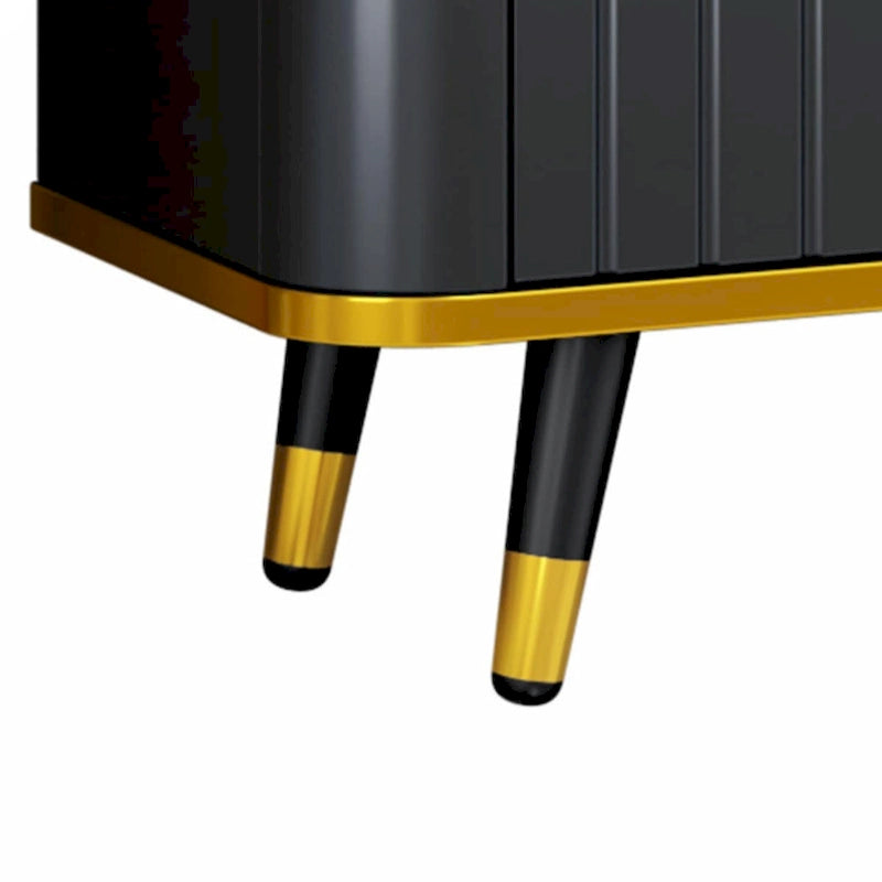 Luxury Minimalism TV Stand with Open Storage Shelf for TVs Up to 85, Entertainment Center with Cabinets and Drawers