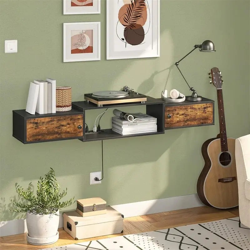 Modern Wall Mounted Media Console Shelf - 11.D x 55W x 7.9H