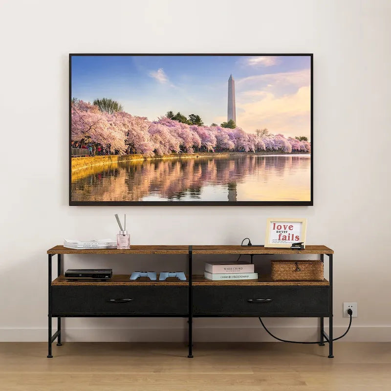 TV Stand Entertainment Center with Storage Drawers