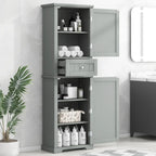 Tall Bathroom Storage Cabinet with Drawer and Adjustable Shelf
