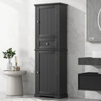 Tall Bathroom Storage Cabinet with Drawer and Adjustable Shelf