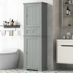 Tall Bathroom Storage Cabinet with Drawer and Adjustable Shelf