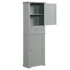 Tall Bathroom Storage Cabinet with Drawer and Adjustable Shelf