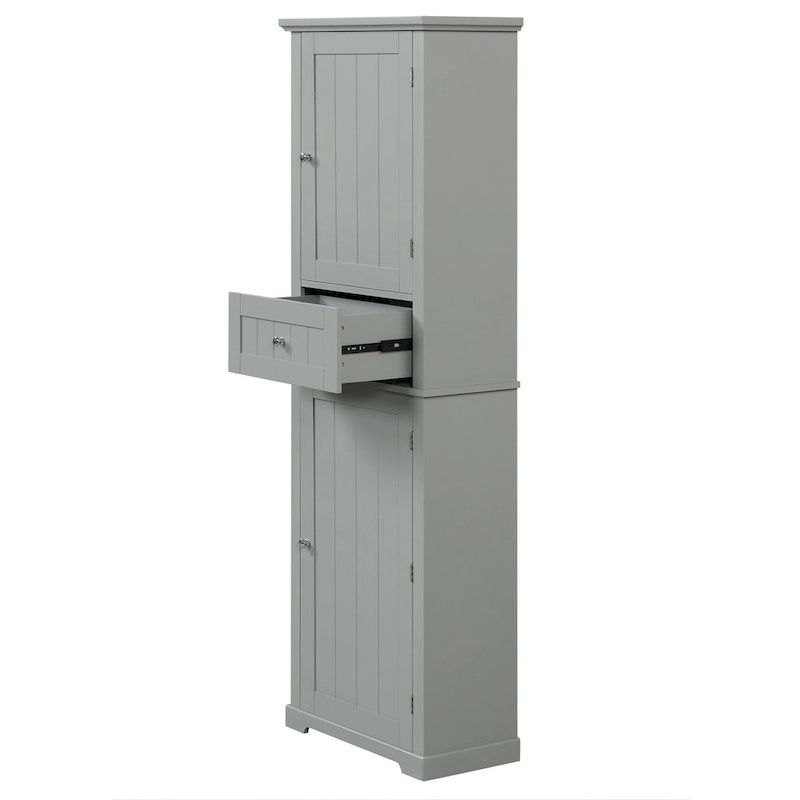 Tall Bathroom Storage Cabinet with Drawer and Adjustable Shelf