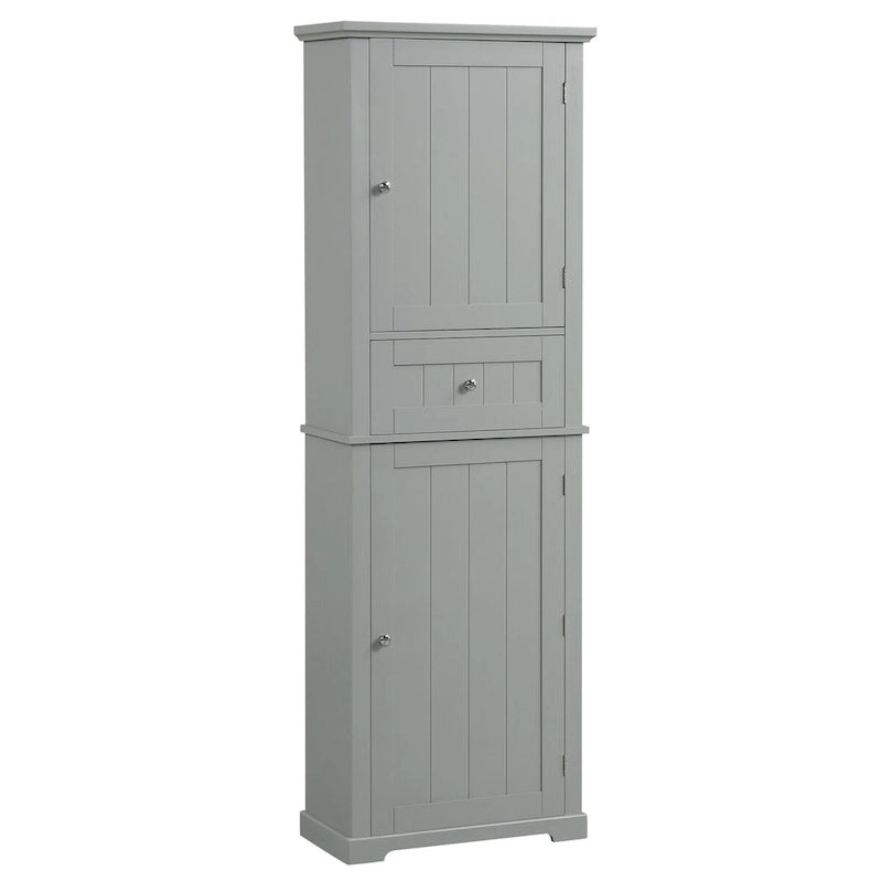 Tall Bathroom Storage Cabinet with Drawer and Adjustable Shelf