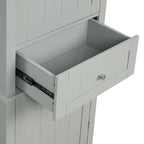 Tall Bathroom Storage Cabinet with Drawer and Adjustable Shelf