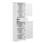 Tall Bathroom Storage Cabinet with Drawer and Adjustable Shelf