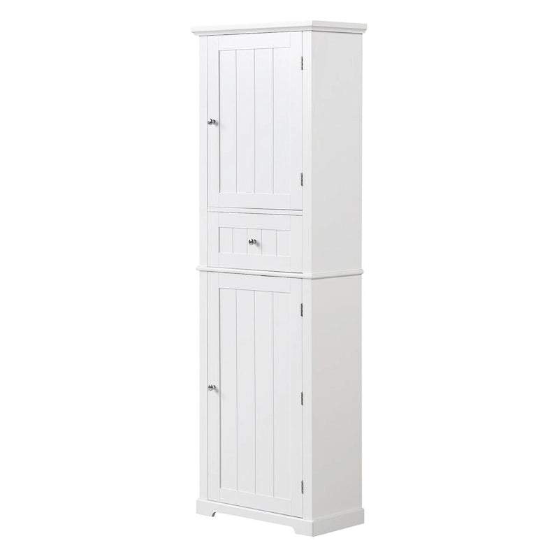 Tall Bathroom Storage Cabinet with Drawer and Adjustable Shelf