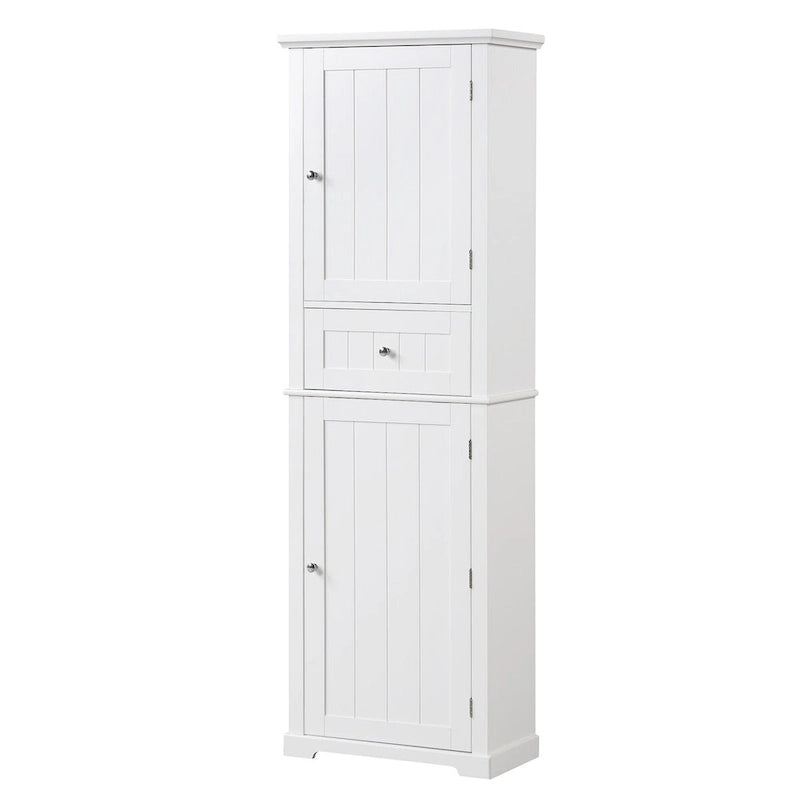 Tall Bathroom Storage Cabinet with Drawer and Adjustable Shelf