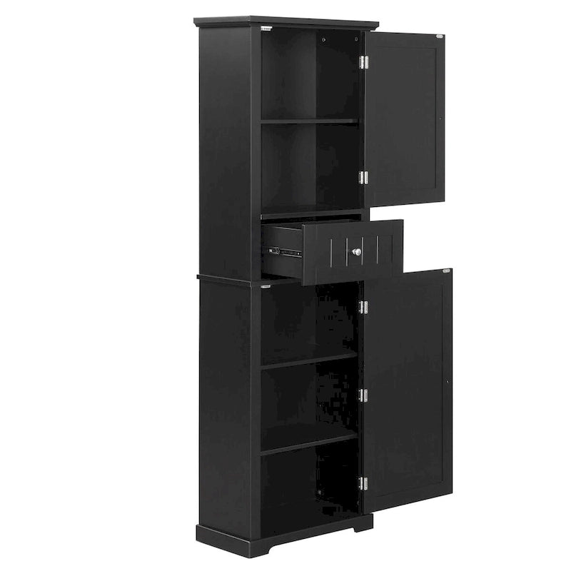 Tall Bathroom Storage Cabinet with Drawer and Adjustable Shelf